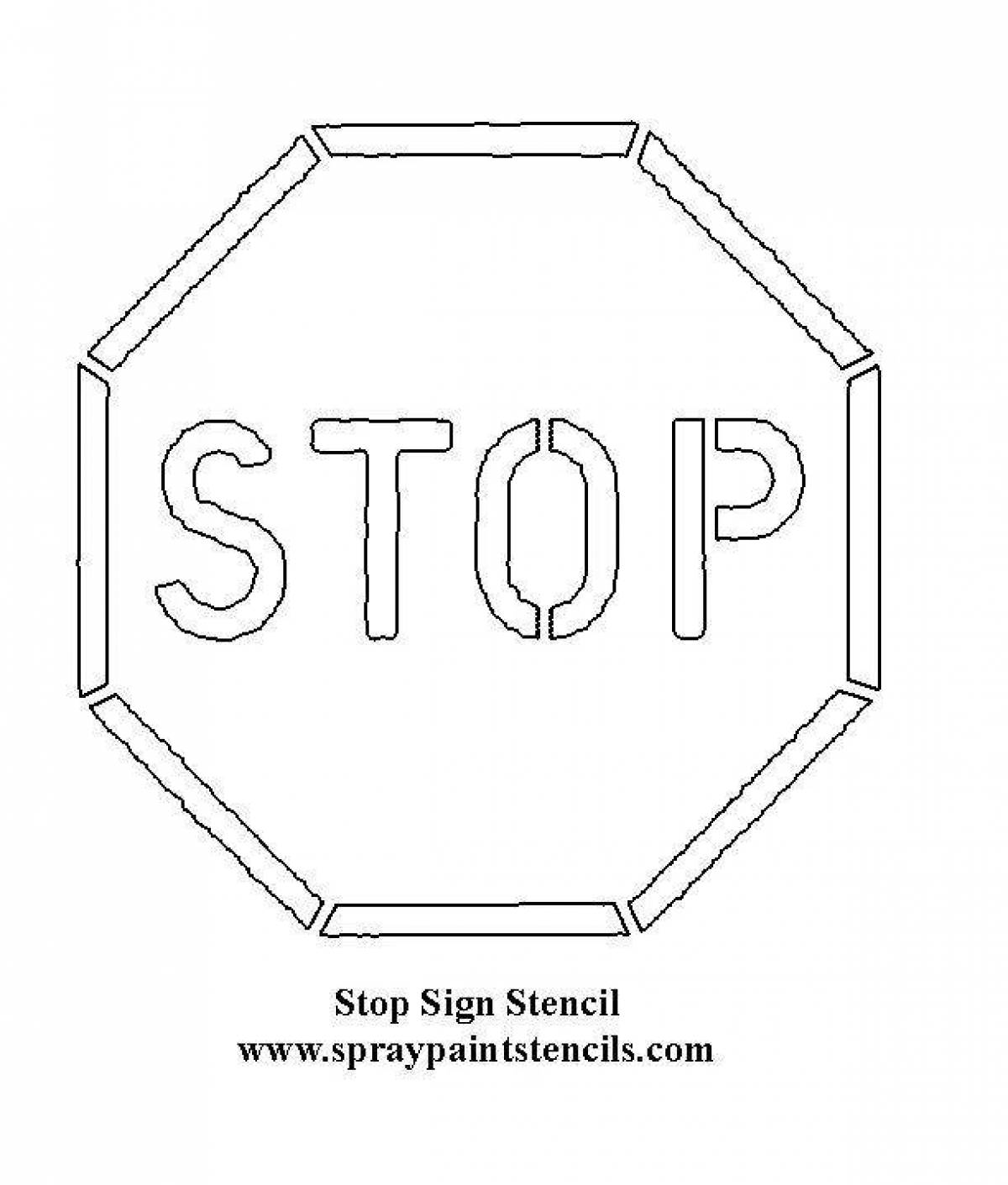 Coloring page shining stop sign