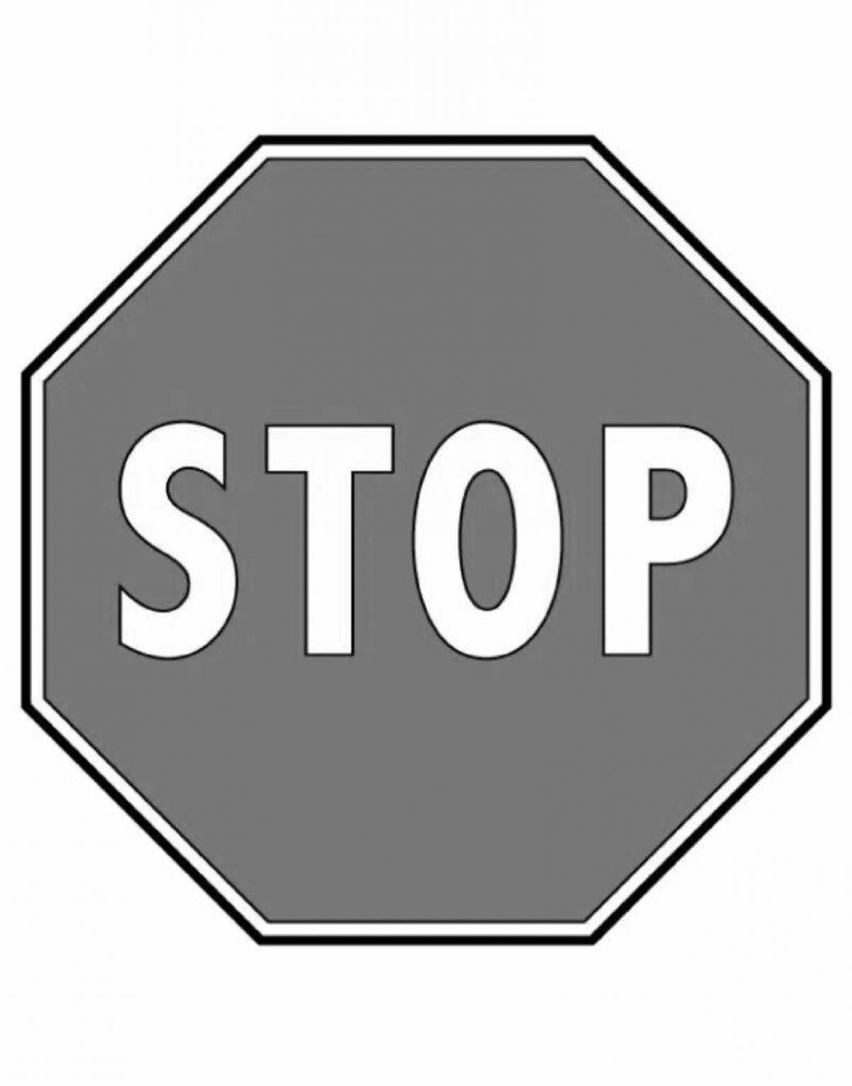 Coloring page vivacious stop sign