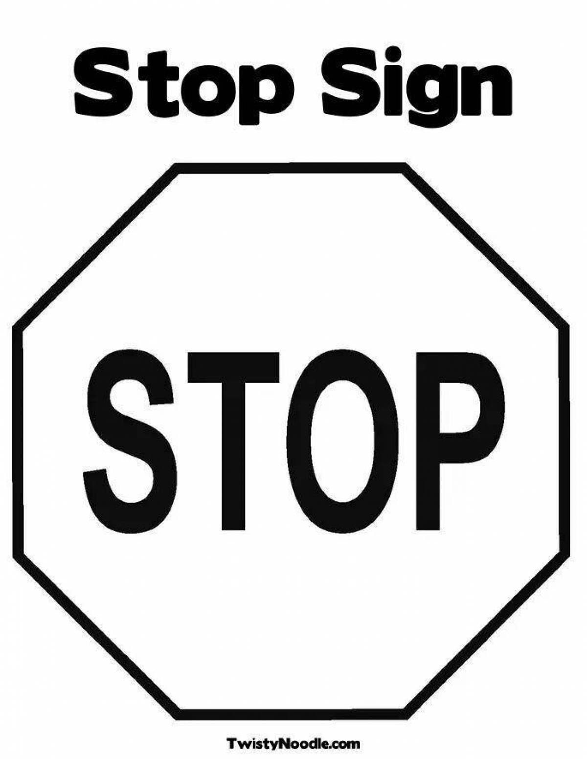 Mysterious stop sign coloring page