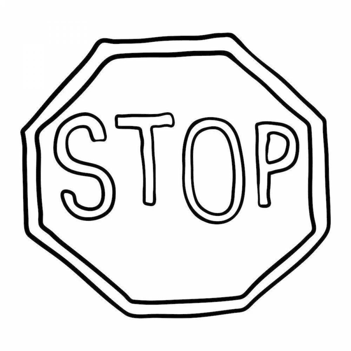 Coloring mystical stop sign