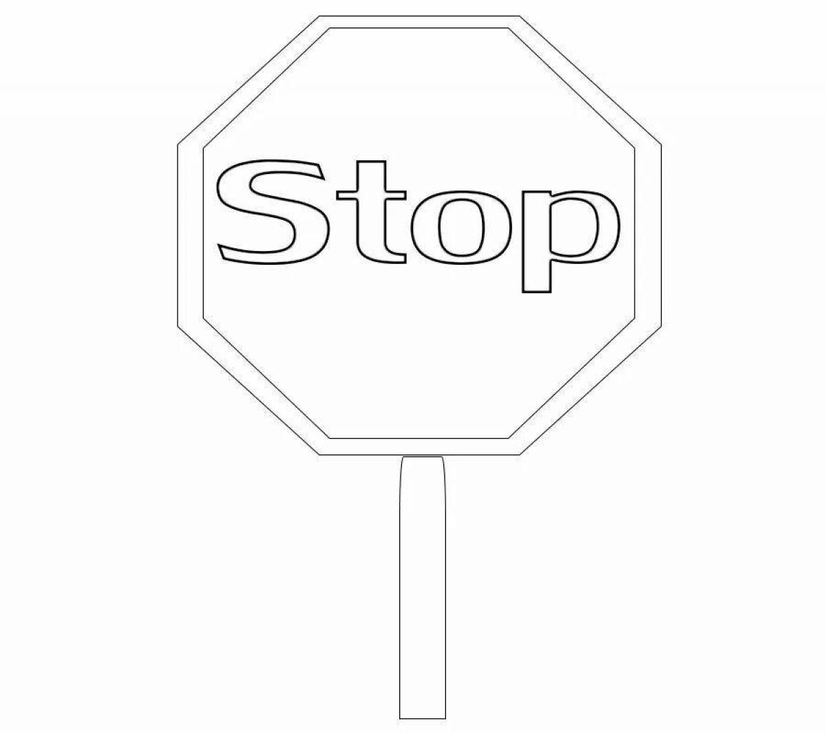 Coloring page magical stop sign