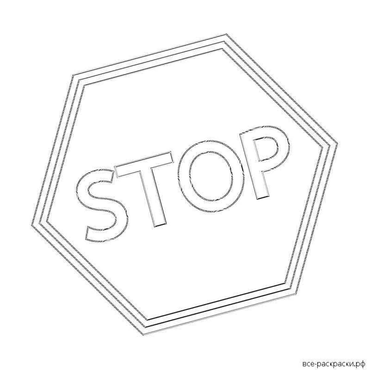 Coloring page majestic stop sign