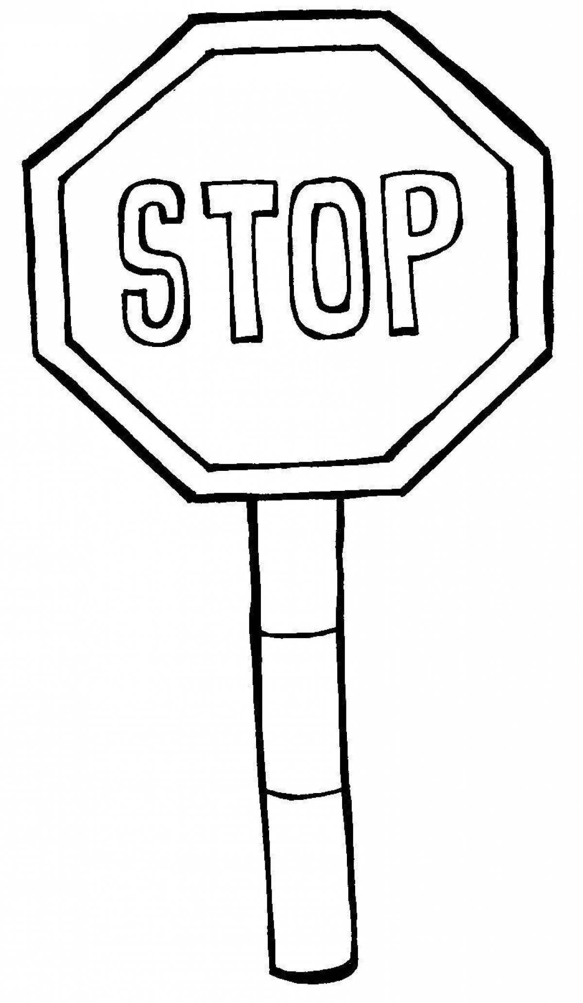 Coloring book grand stop sign