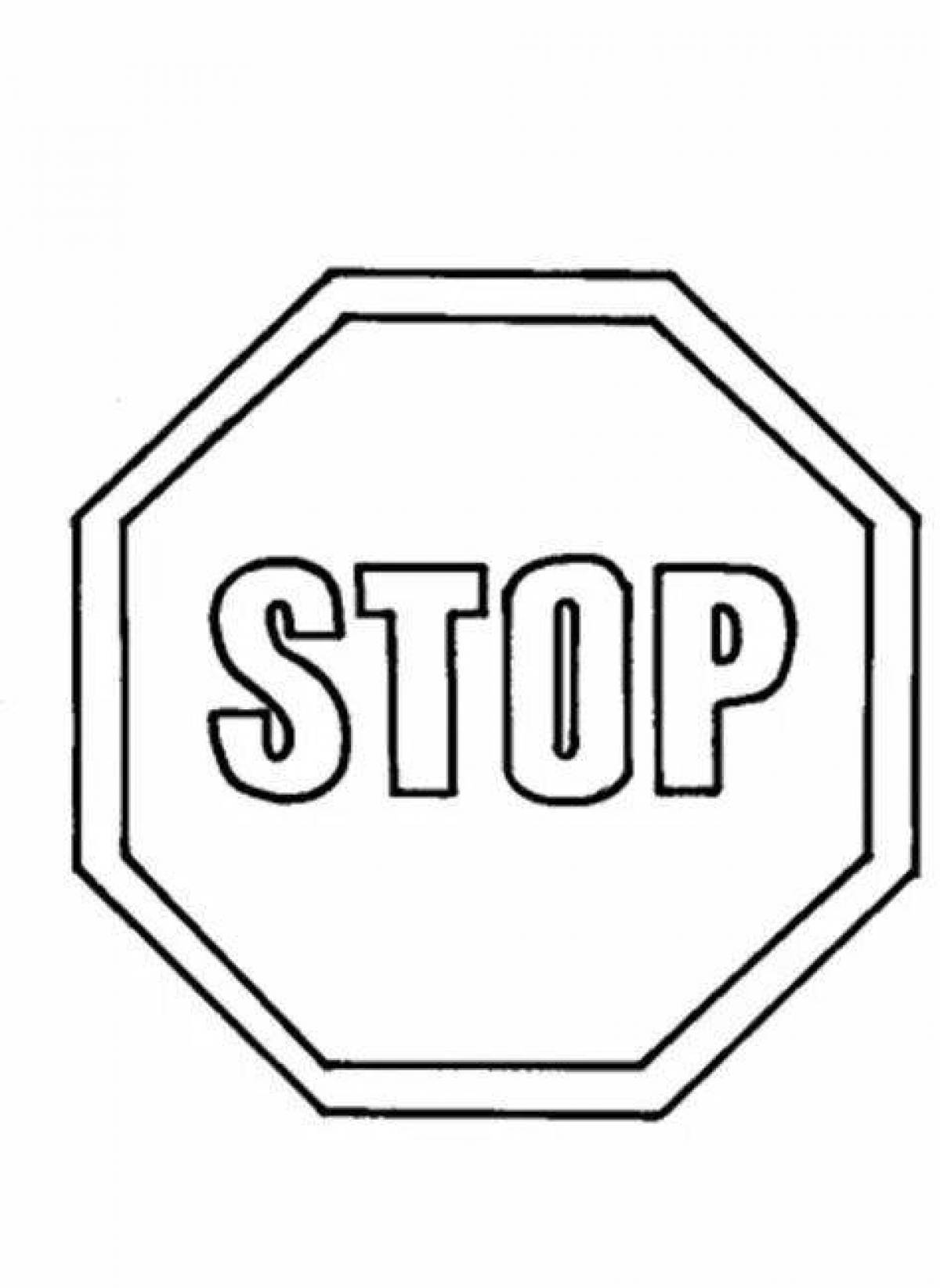 Gorgeous stop sign coloring page