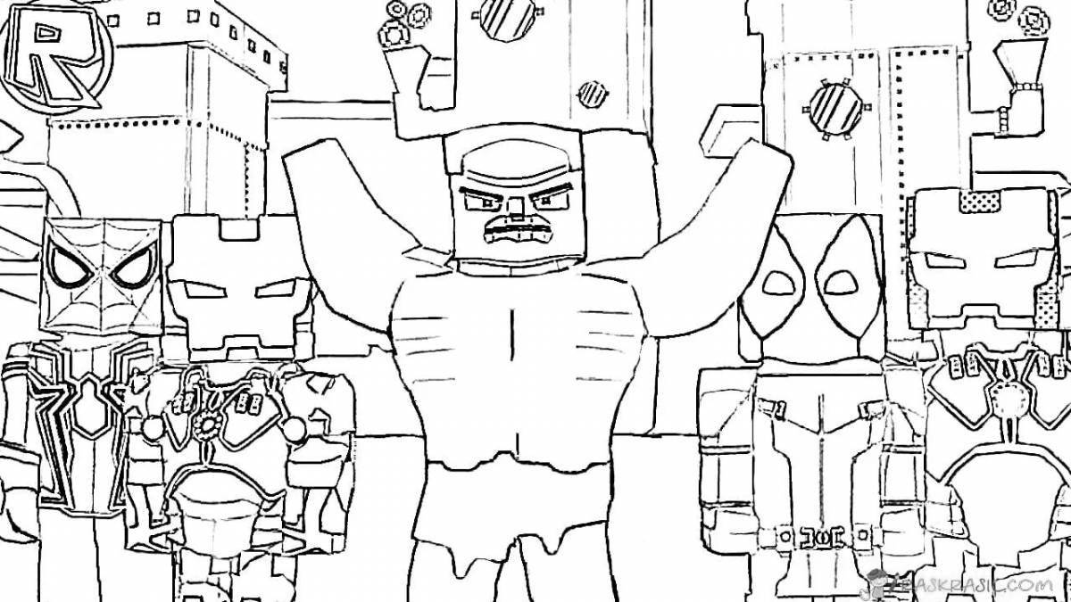 Colorful roblox print coloring page