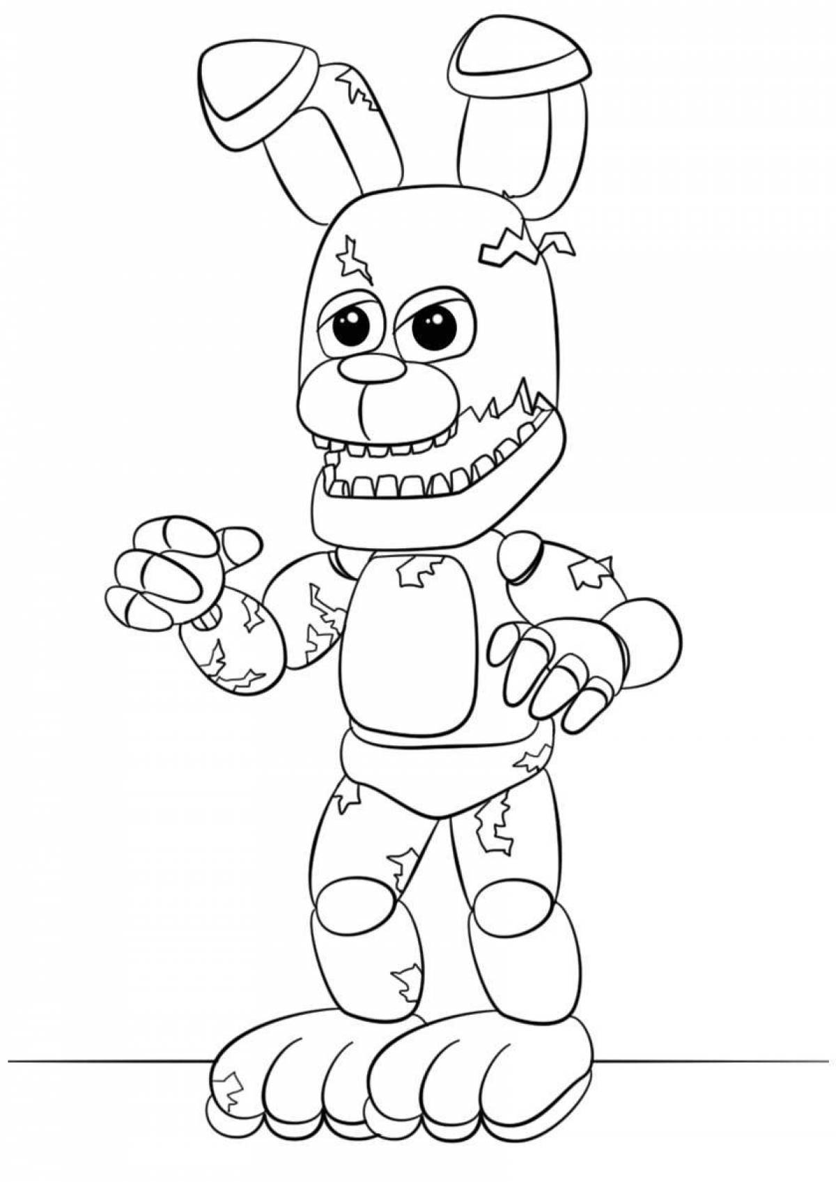 Creepy bonnified coloring page