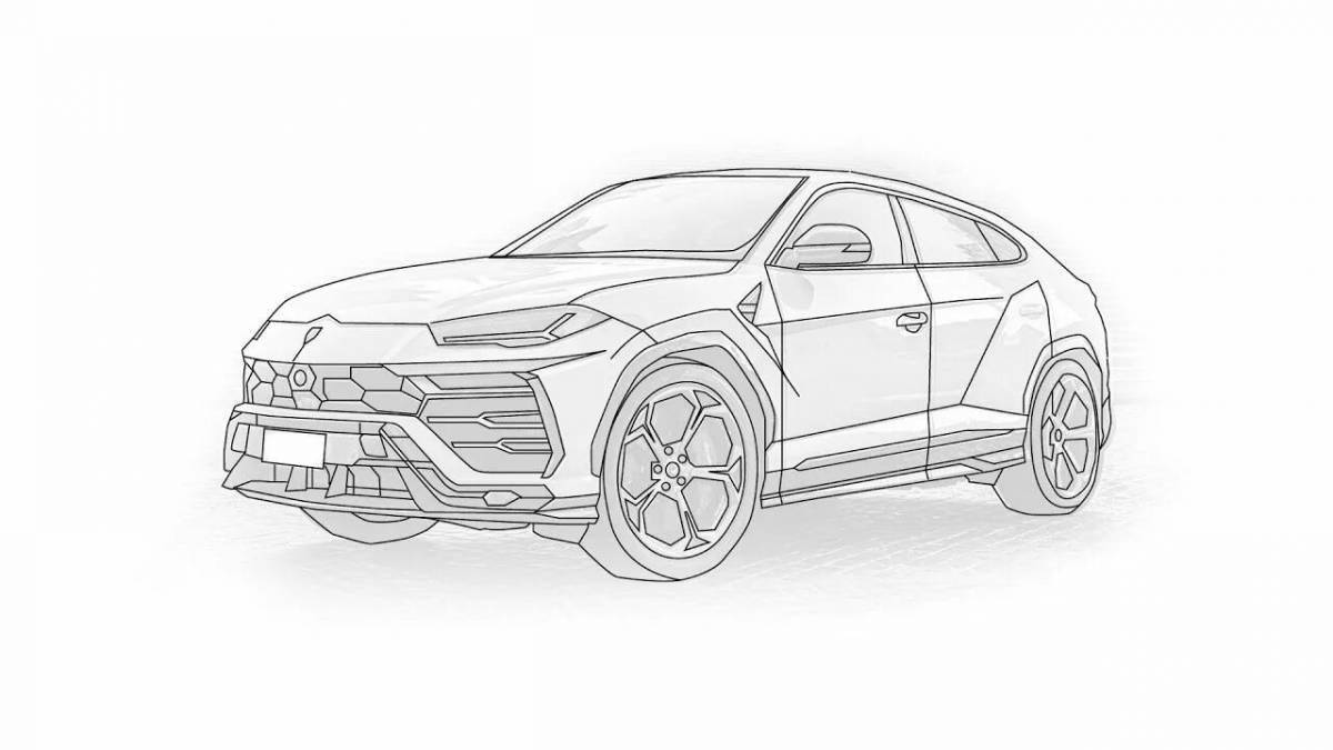 Colorful lambo urus coloring page