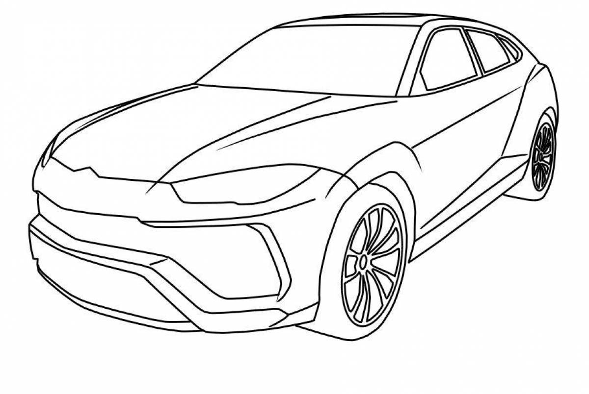 Glowing lambo urus coloring page