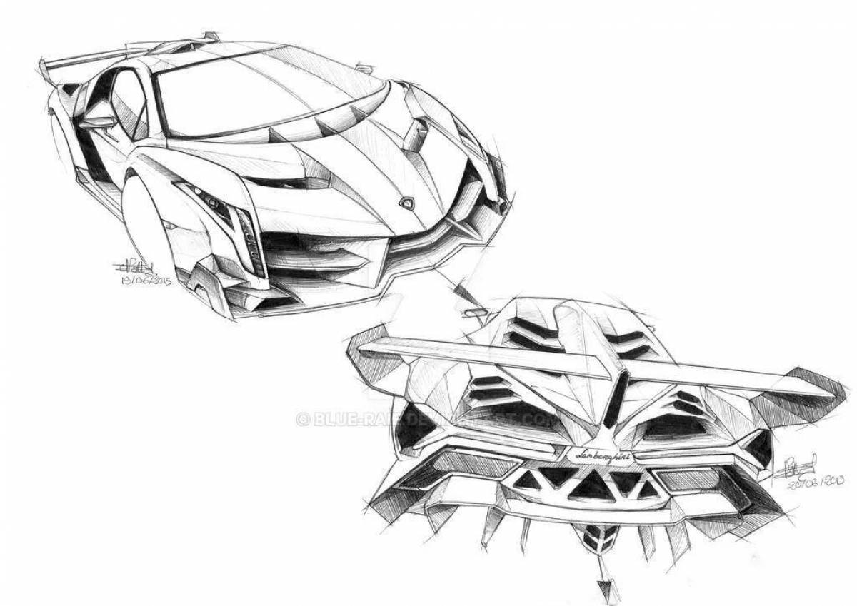 Luxury lambo urus coloring page