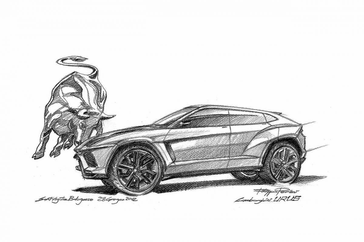 Elegant lambo urus coloring book