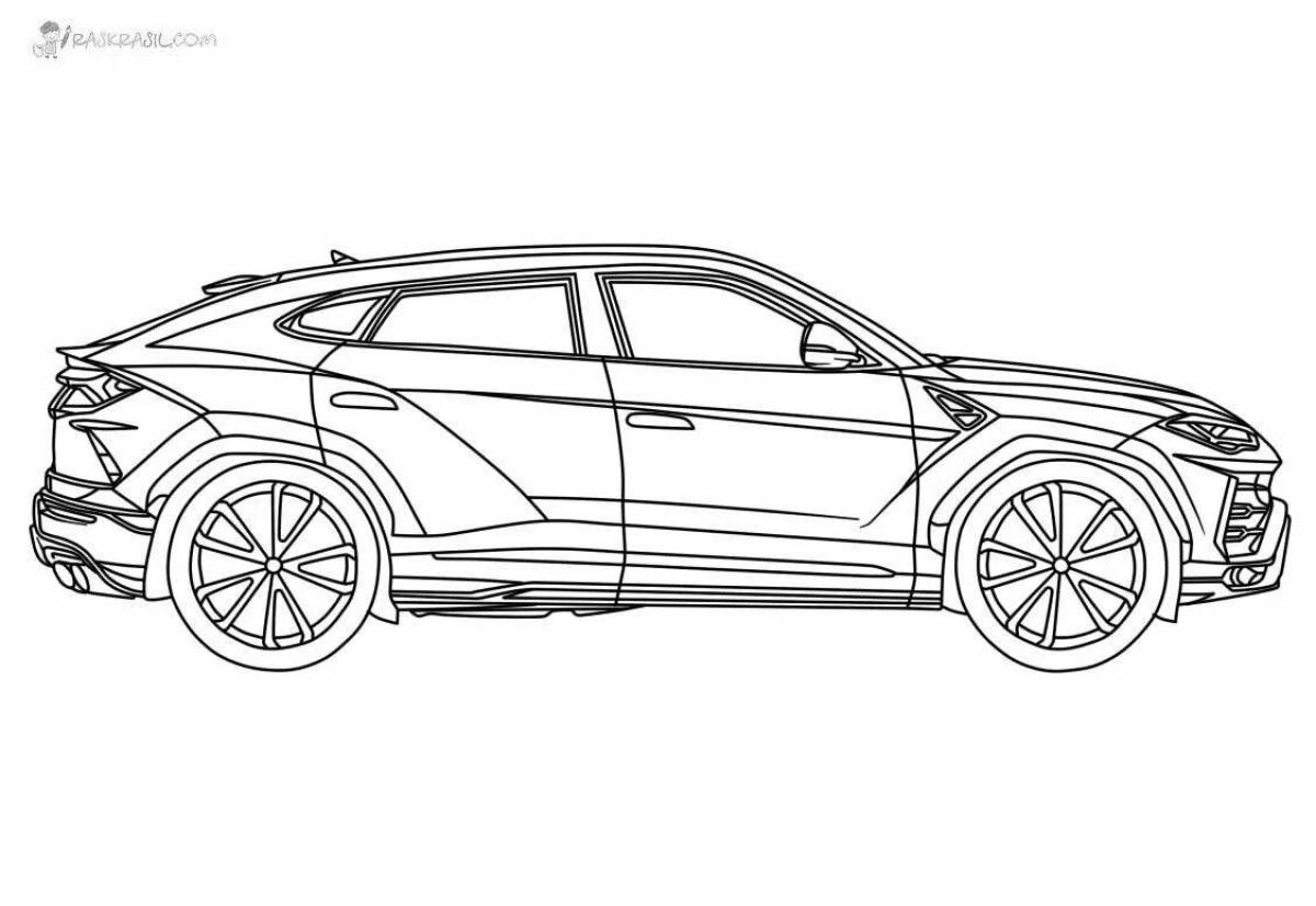 Intriguing lambo urus coloring page