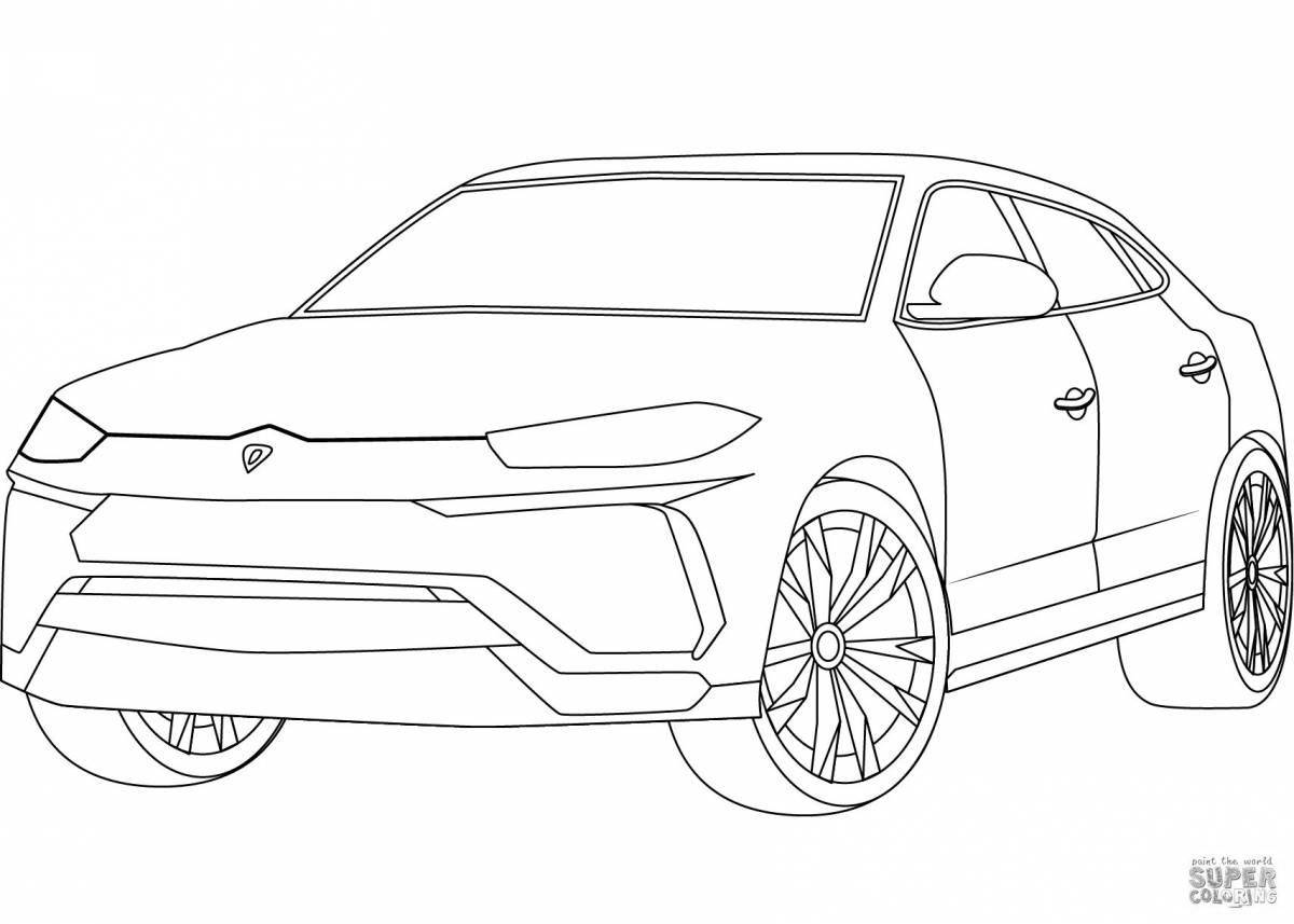 Coloring page hypnotic lambo urus