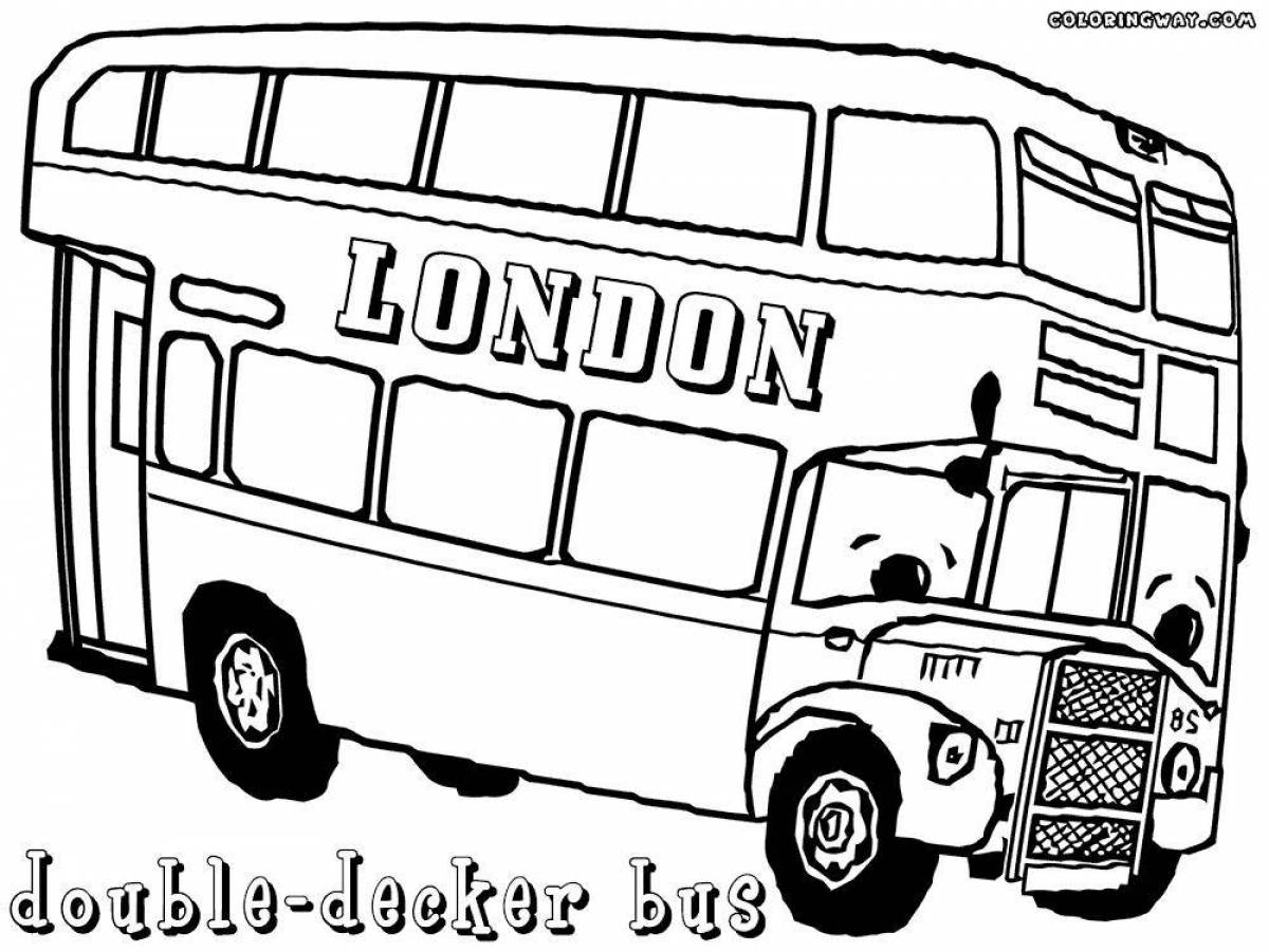 Playful police bus coloring page