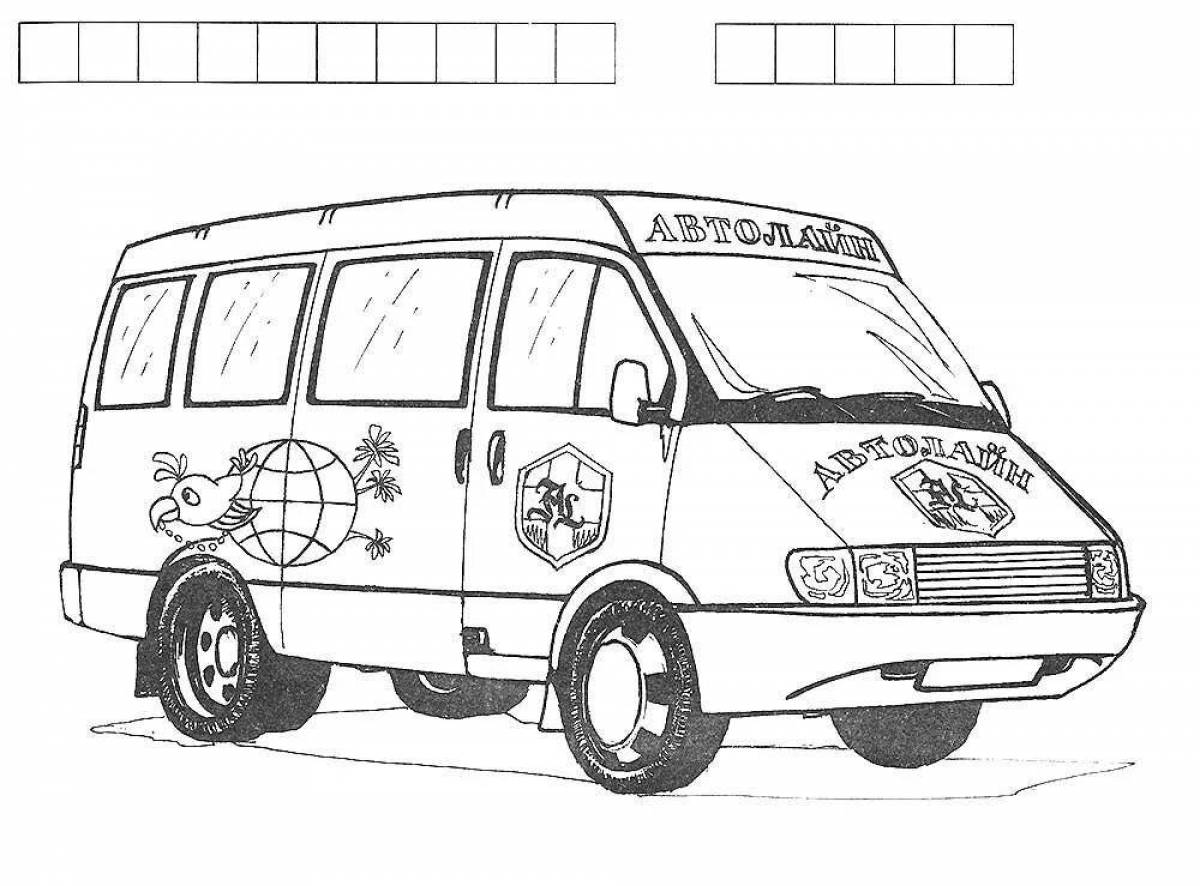 Coloring page nice police bus