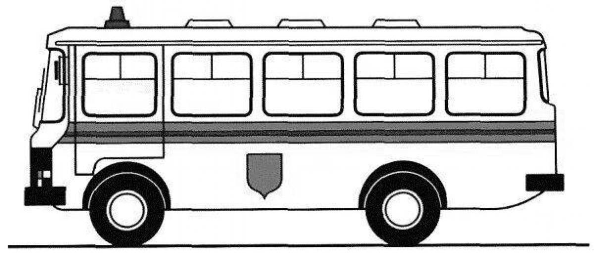 Coloring page energetic police bus