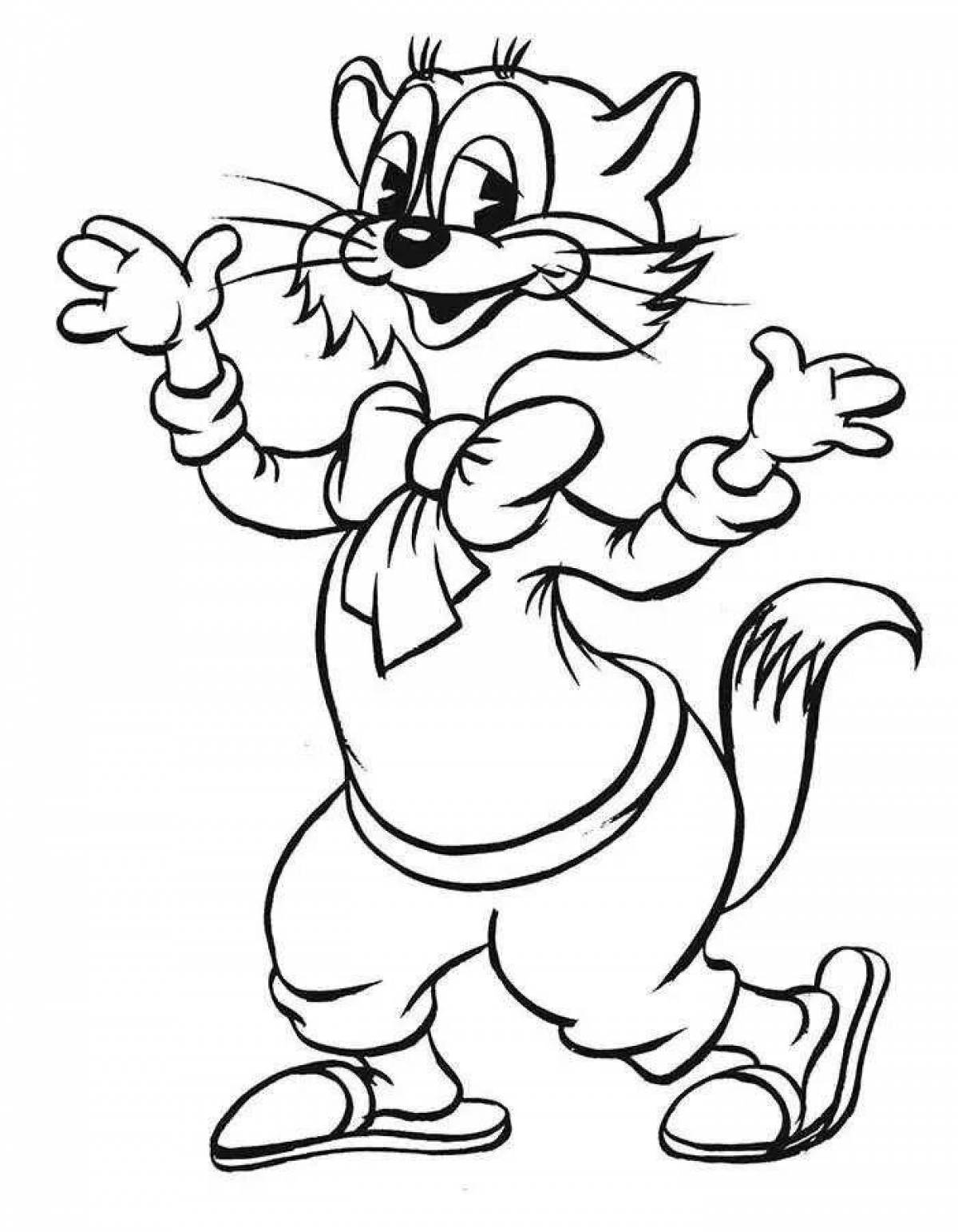 Cute cartoon character coloring page