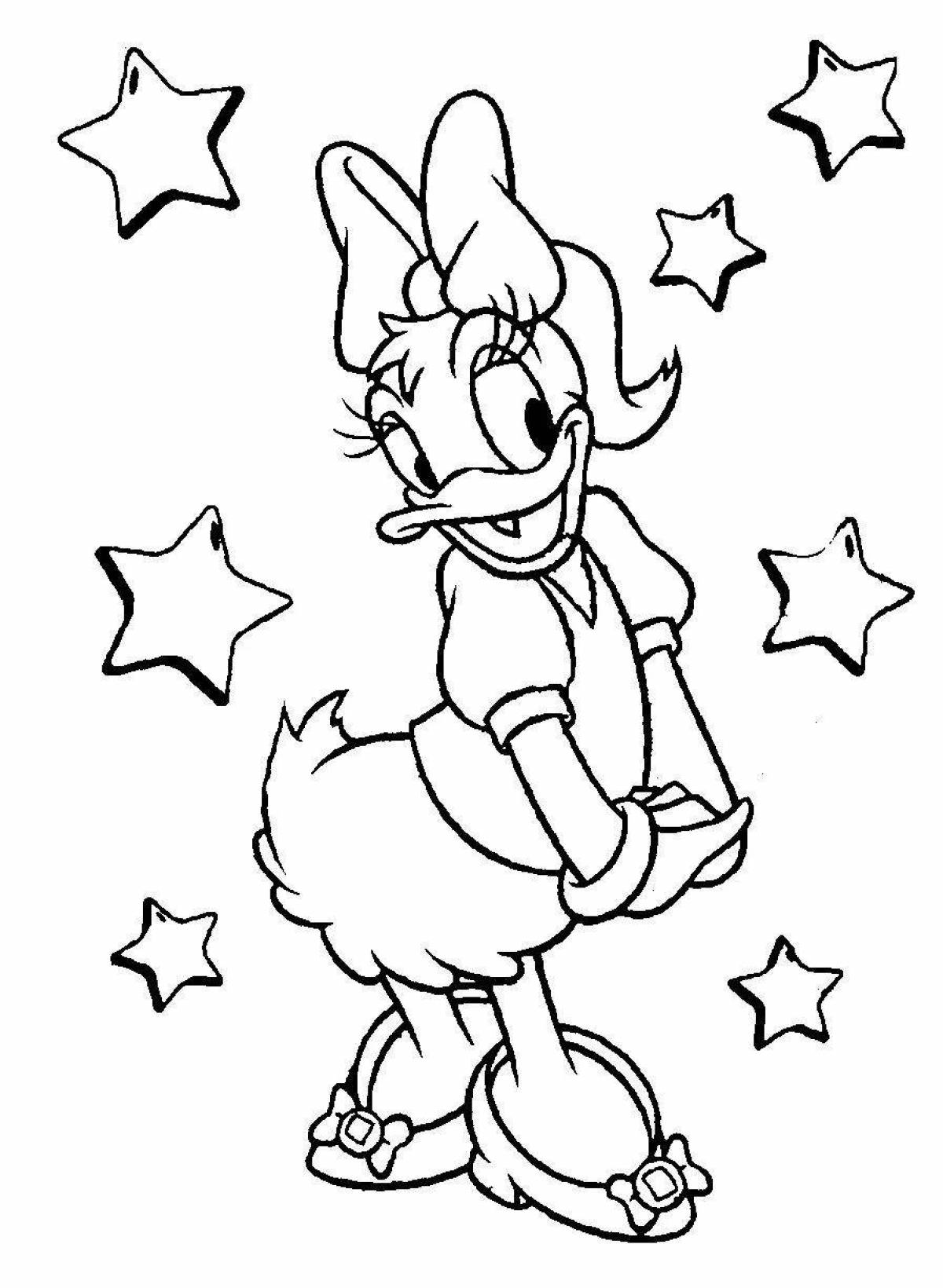 Color explosion cartoon character coloring page