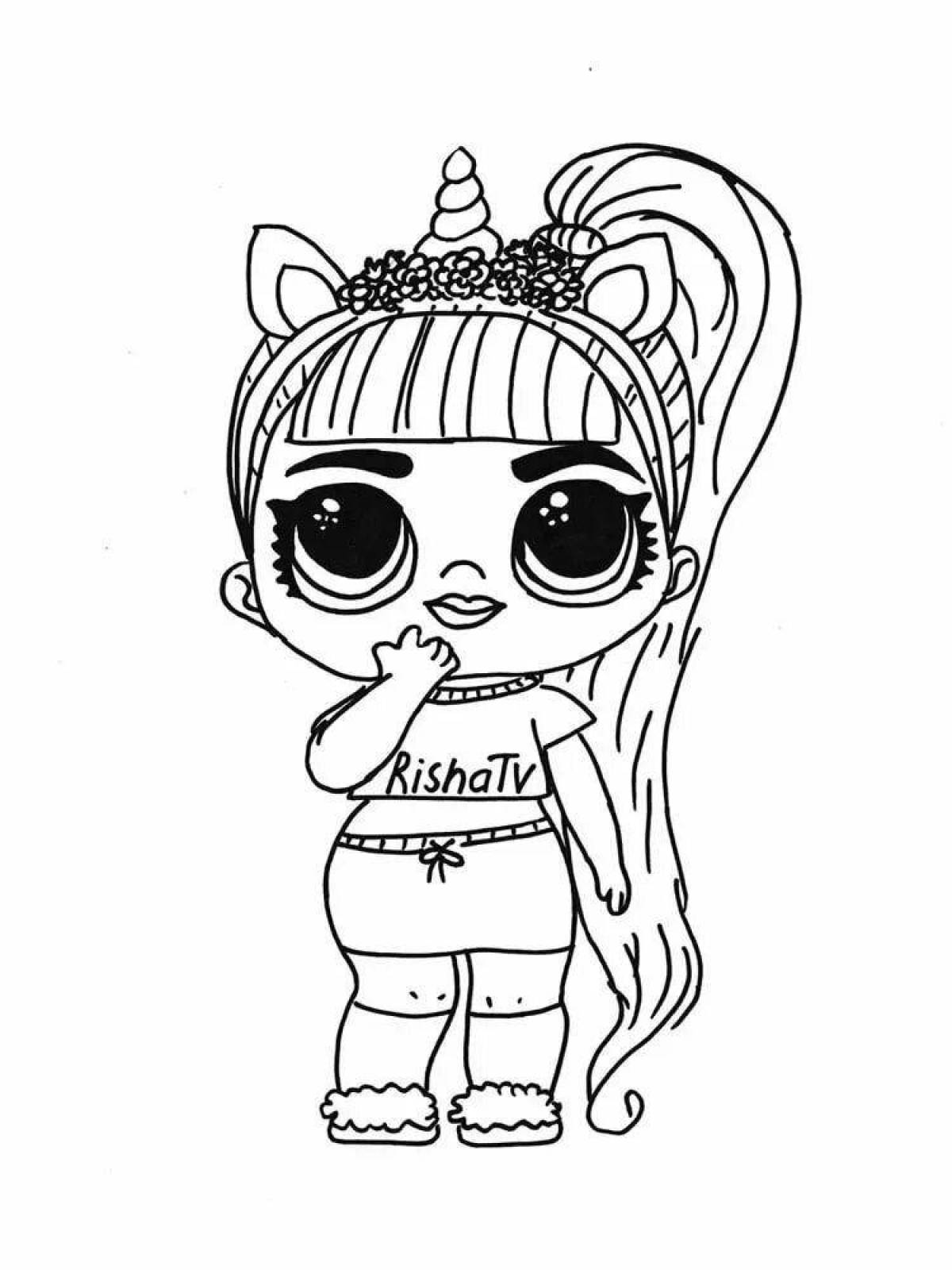 Serendipitous coloring page unicorn doll