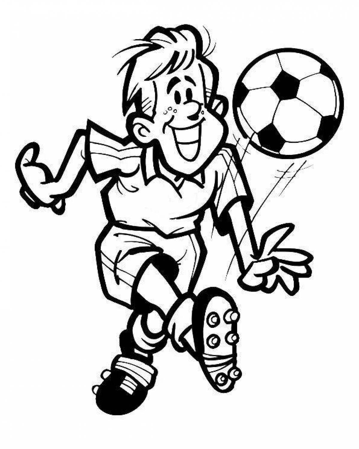 Coloring book brave football player