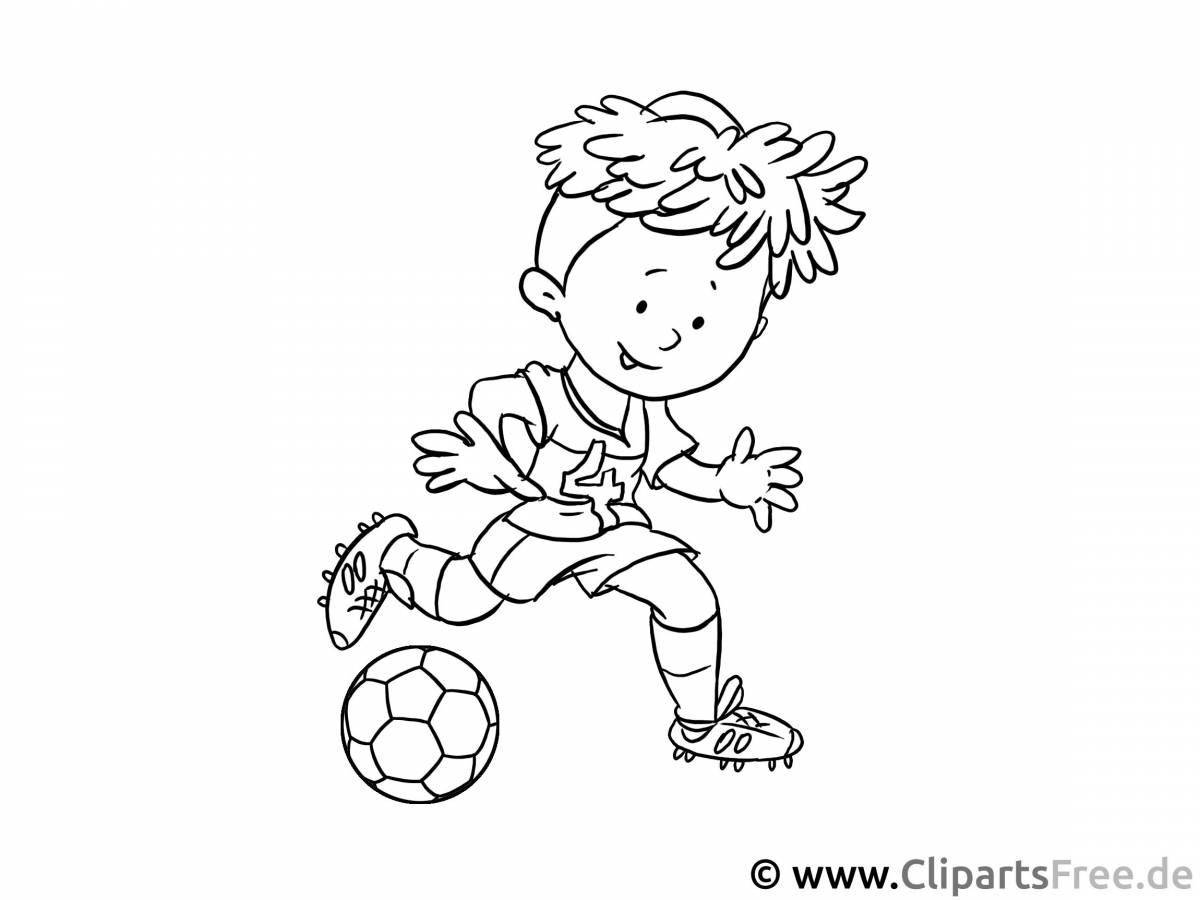 Coloring boy football adventurer