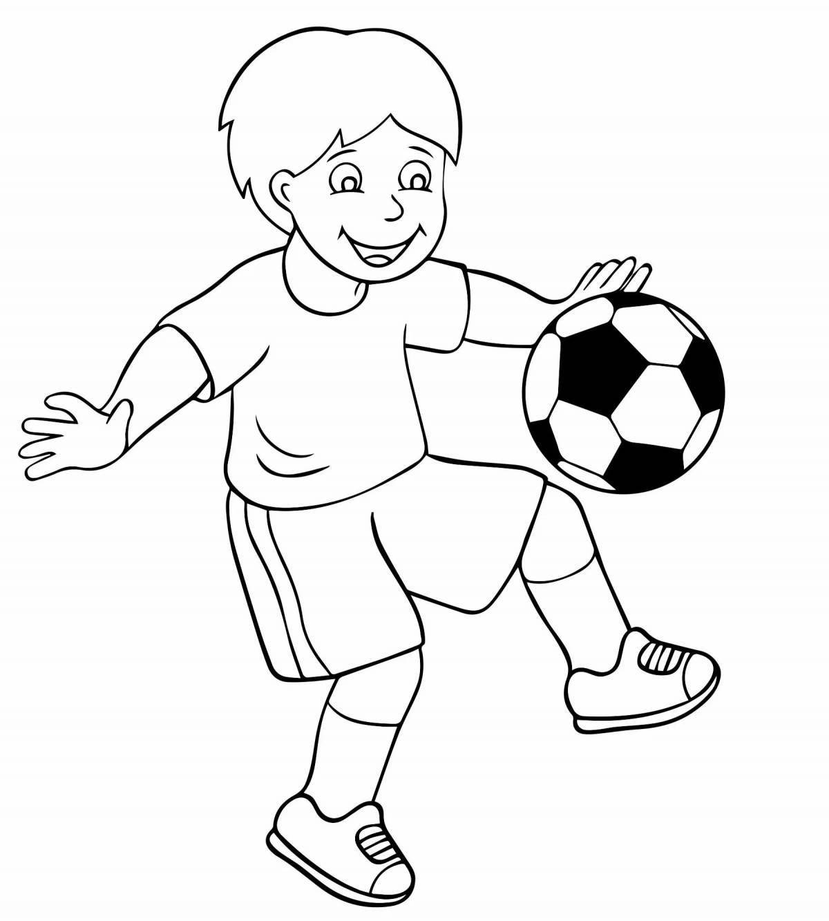 Coloring book ambitious football player