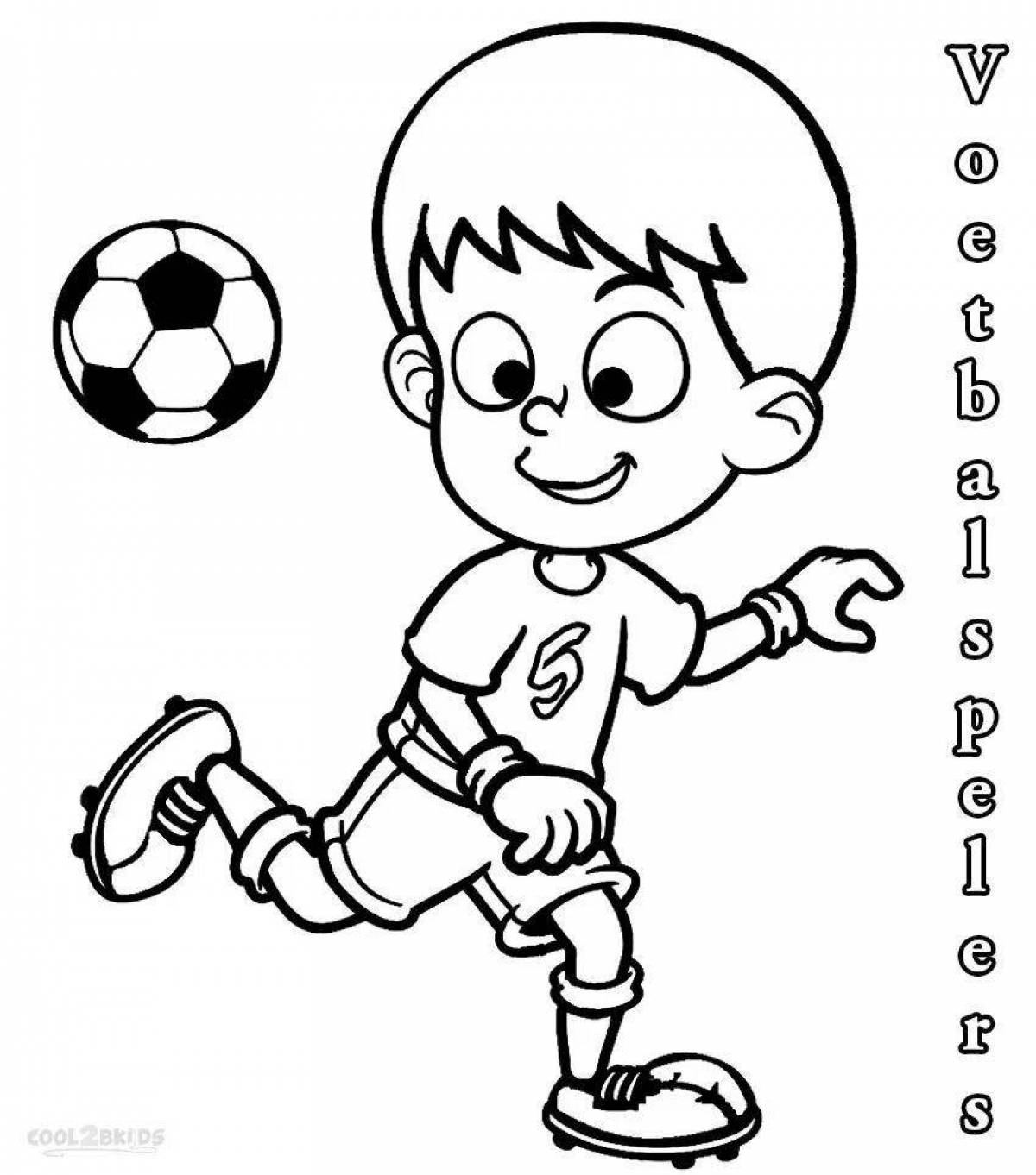 Coloring book diligent footballer