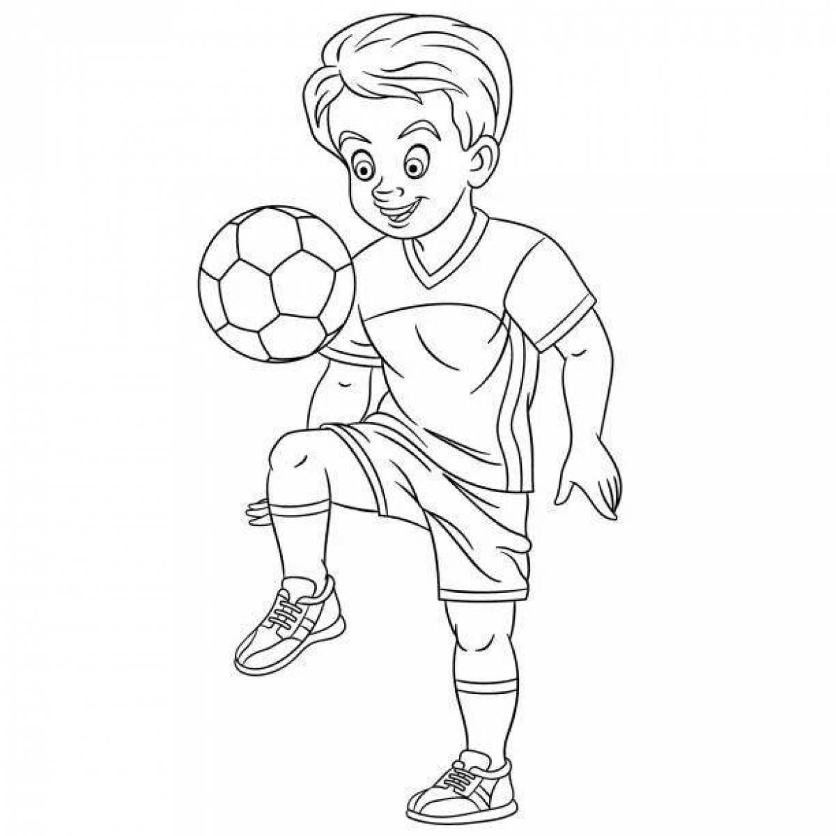 Persistent soccer player coloring page