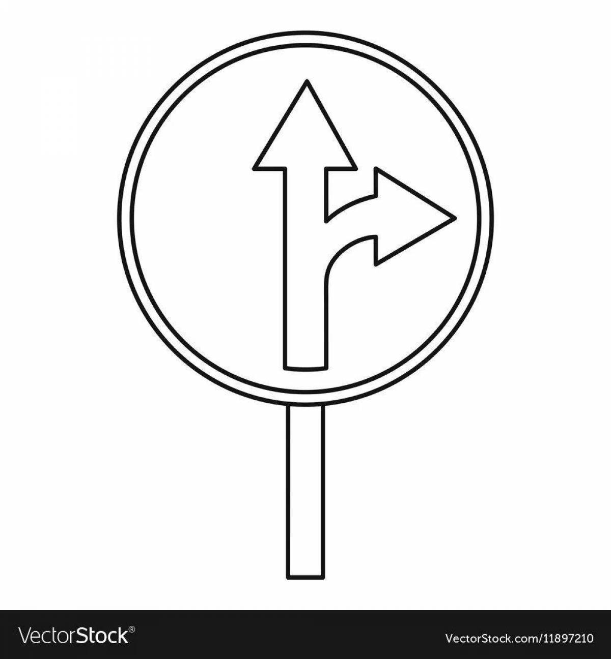 Раскраска «яркие предписывающие знаки»