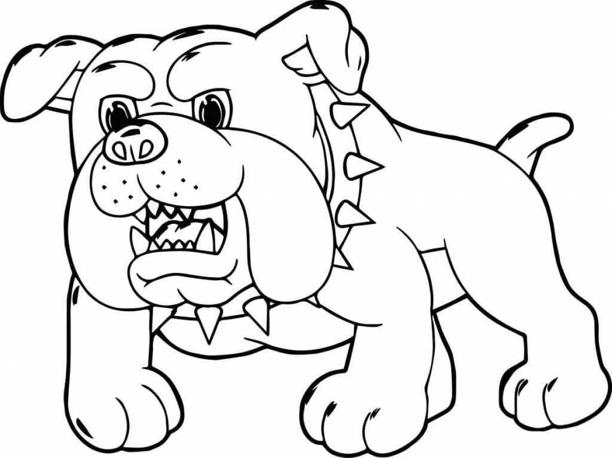 Красочная страница раскраски большая собака