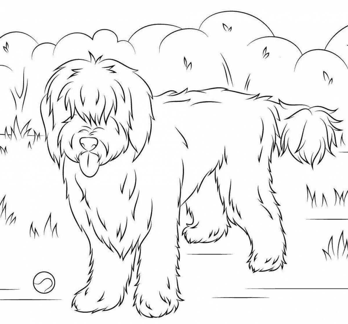 Bright dog coloring page