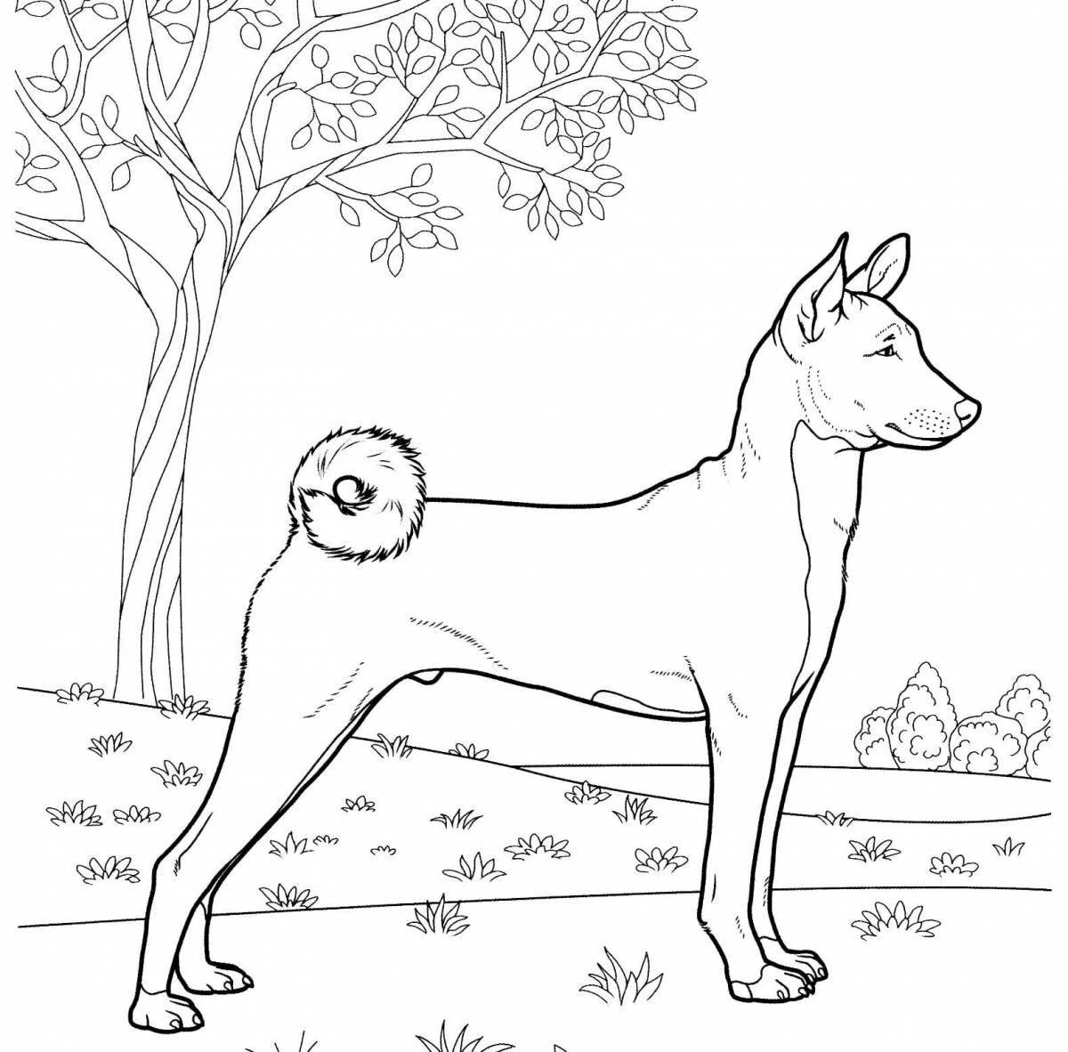 Coloring page cute big dog