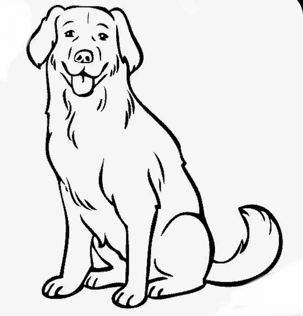 Coloring page inquisitive big dog
