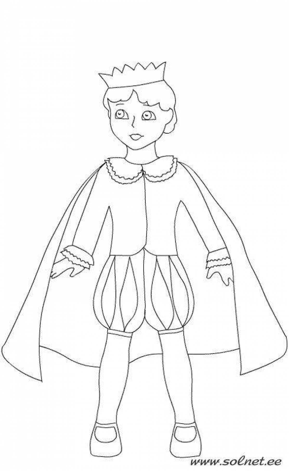 Coloring page bold theatrical costume