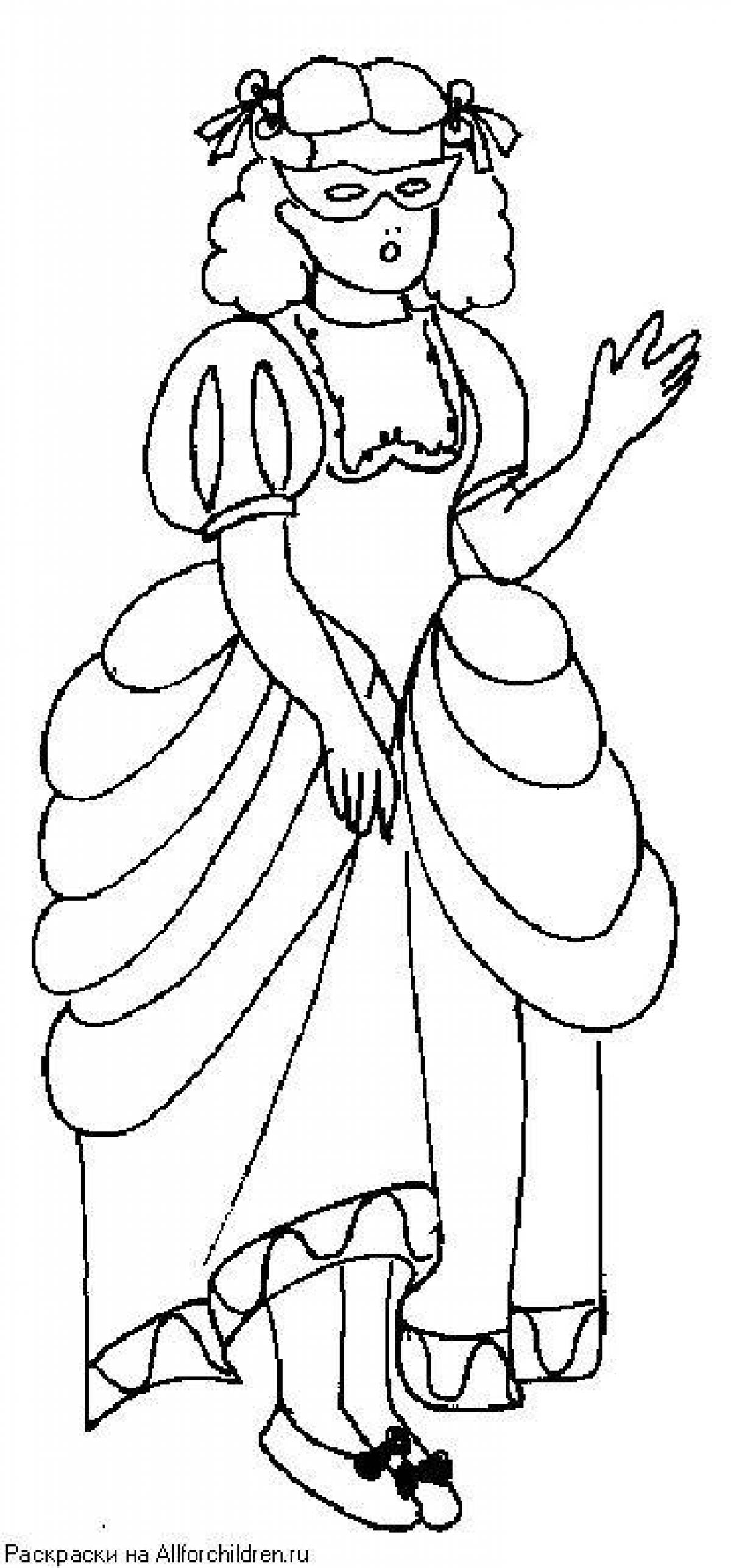 Coloring page amazing theatrical costume