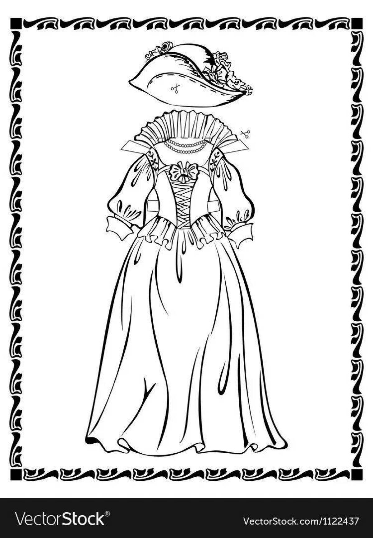 Attractive theatrical costume coloring book