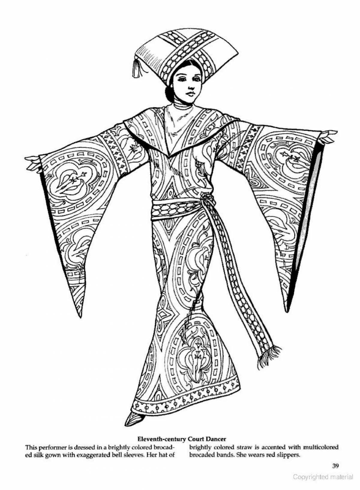 Coloring page shining theatrical costume