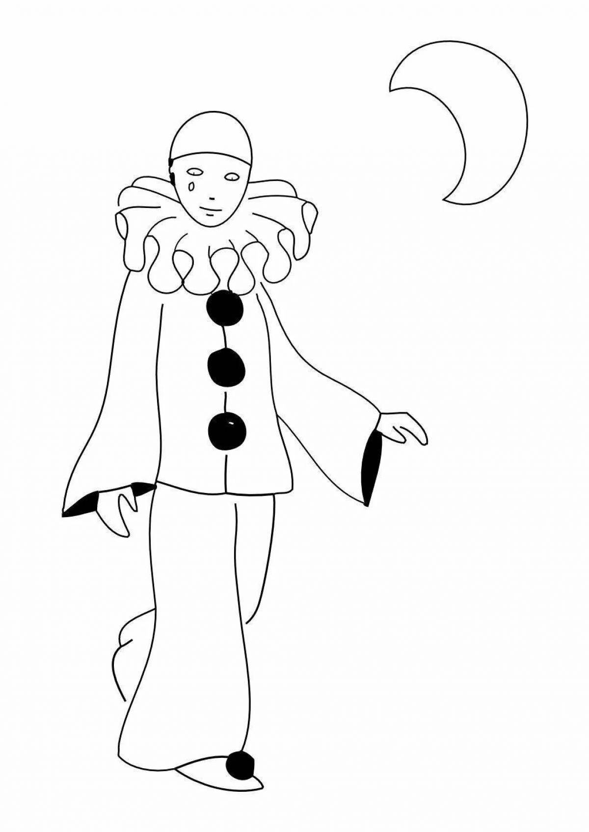 Coloring page decorated theatrical costume