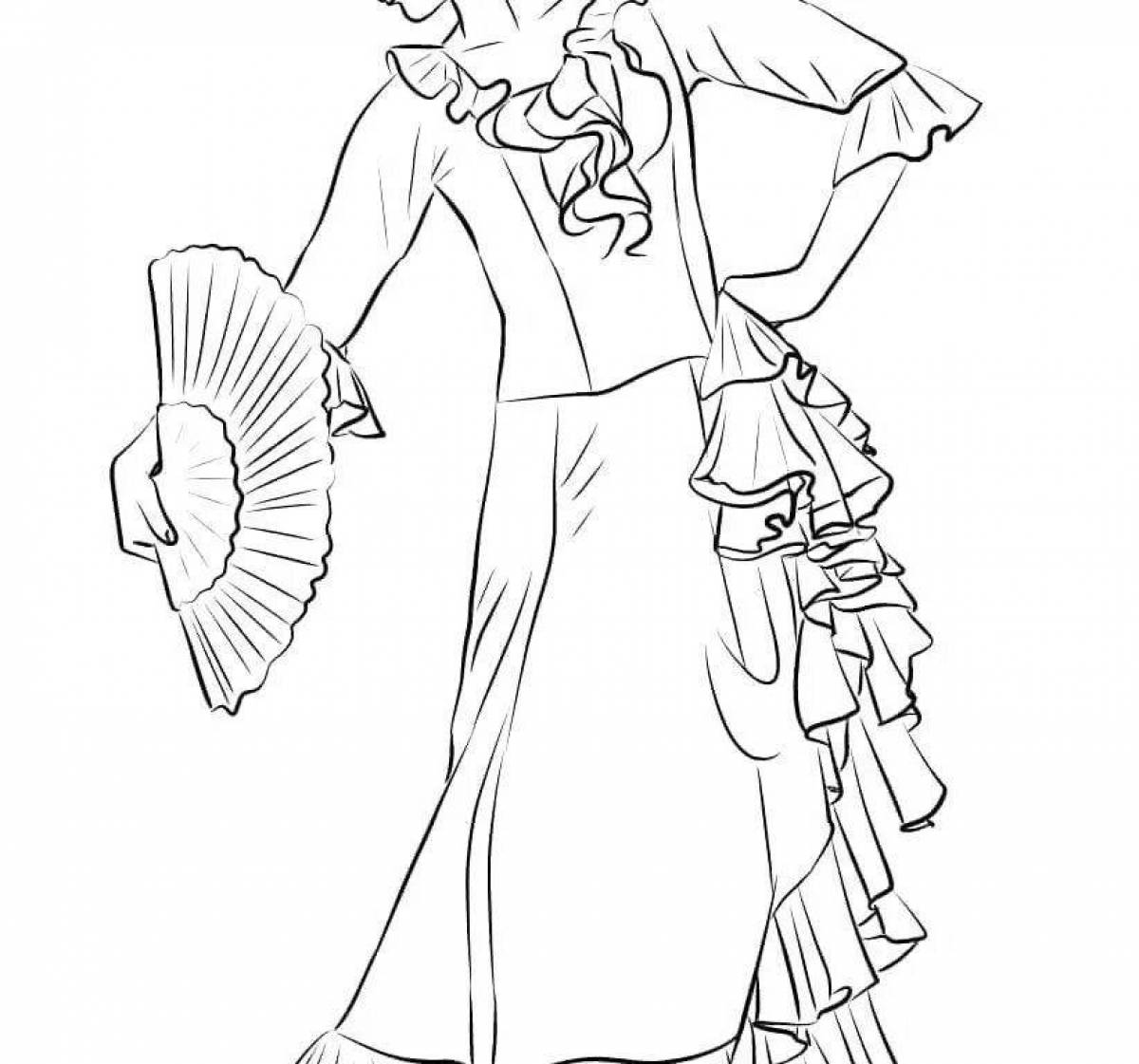Раскраска Раскраска замысловатый театральный костюм