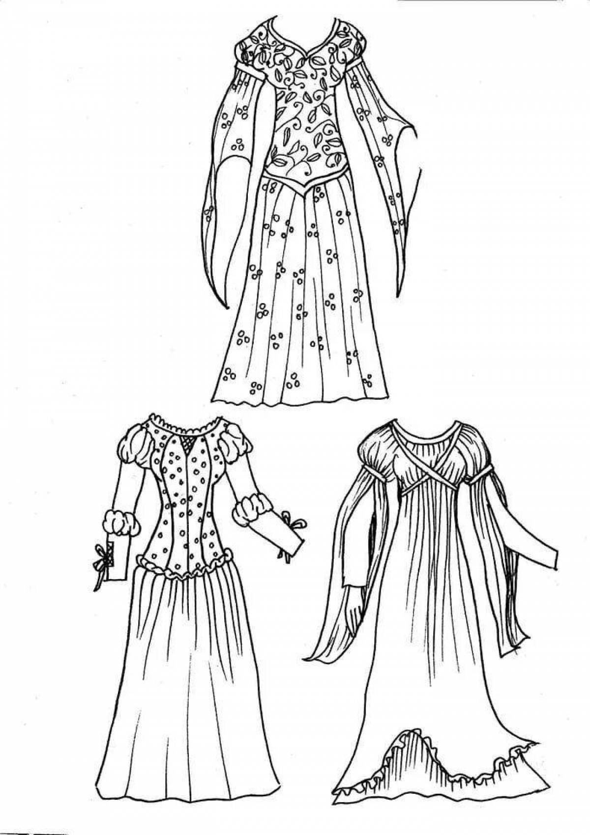 Detailed coloring of theatrical costume