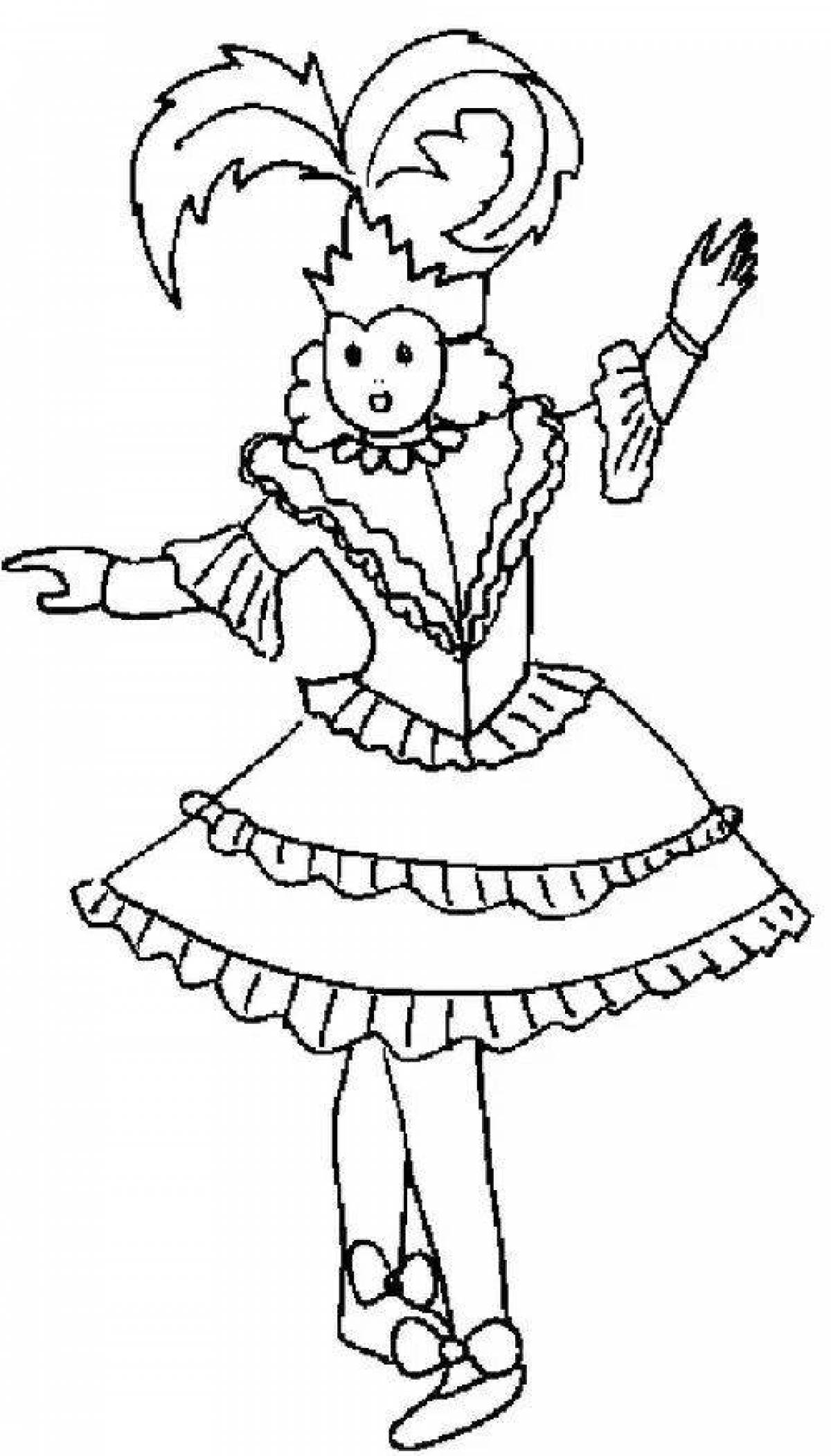 Coloring page unusual theatrical costume