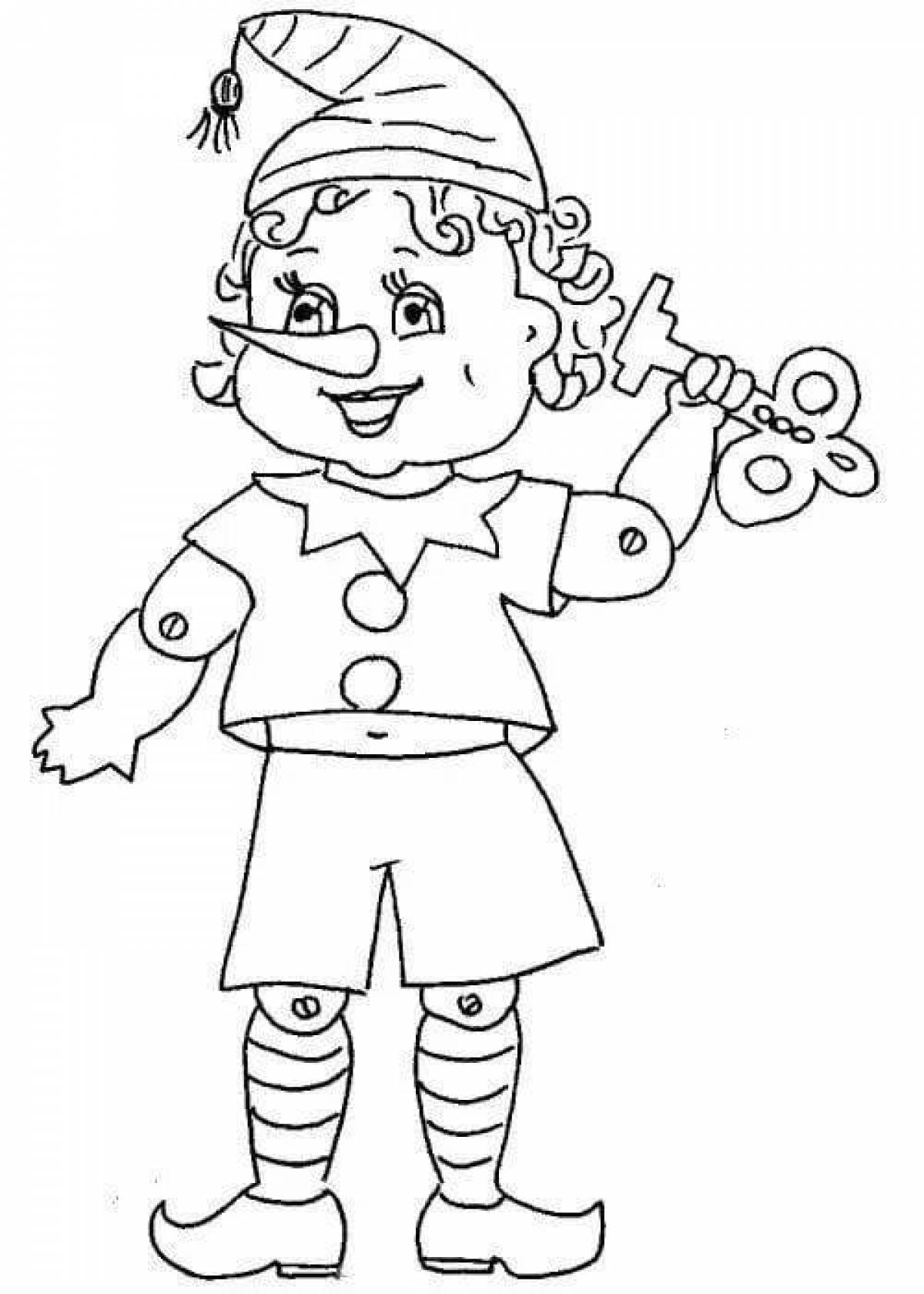 Coloring page stylish theatrical costume