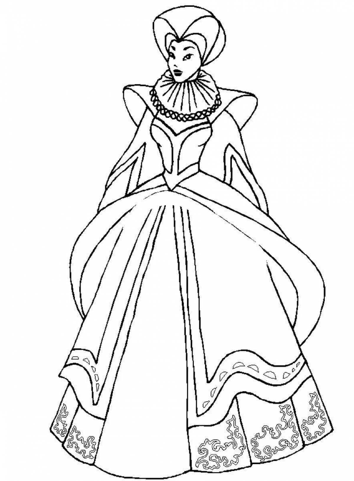 Coloring page charming theatrical costume