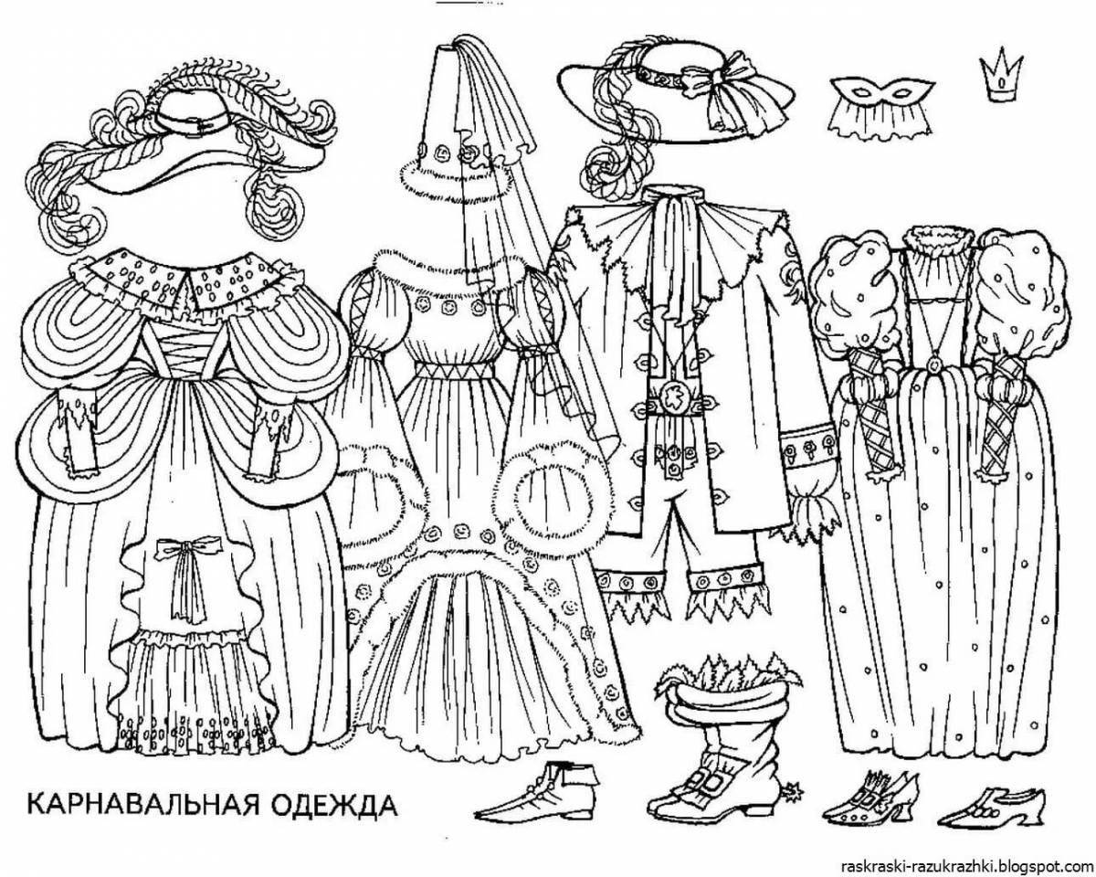 Coloring page graceful theatrical costume