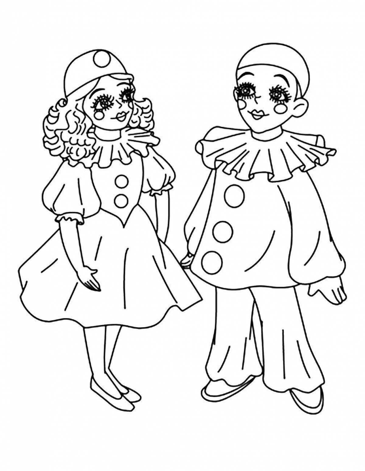 Coloring page spellbinding theatrical costume