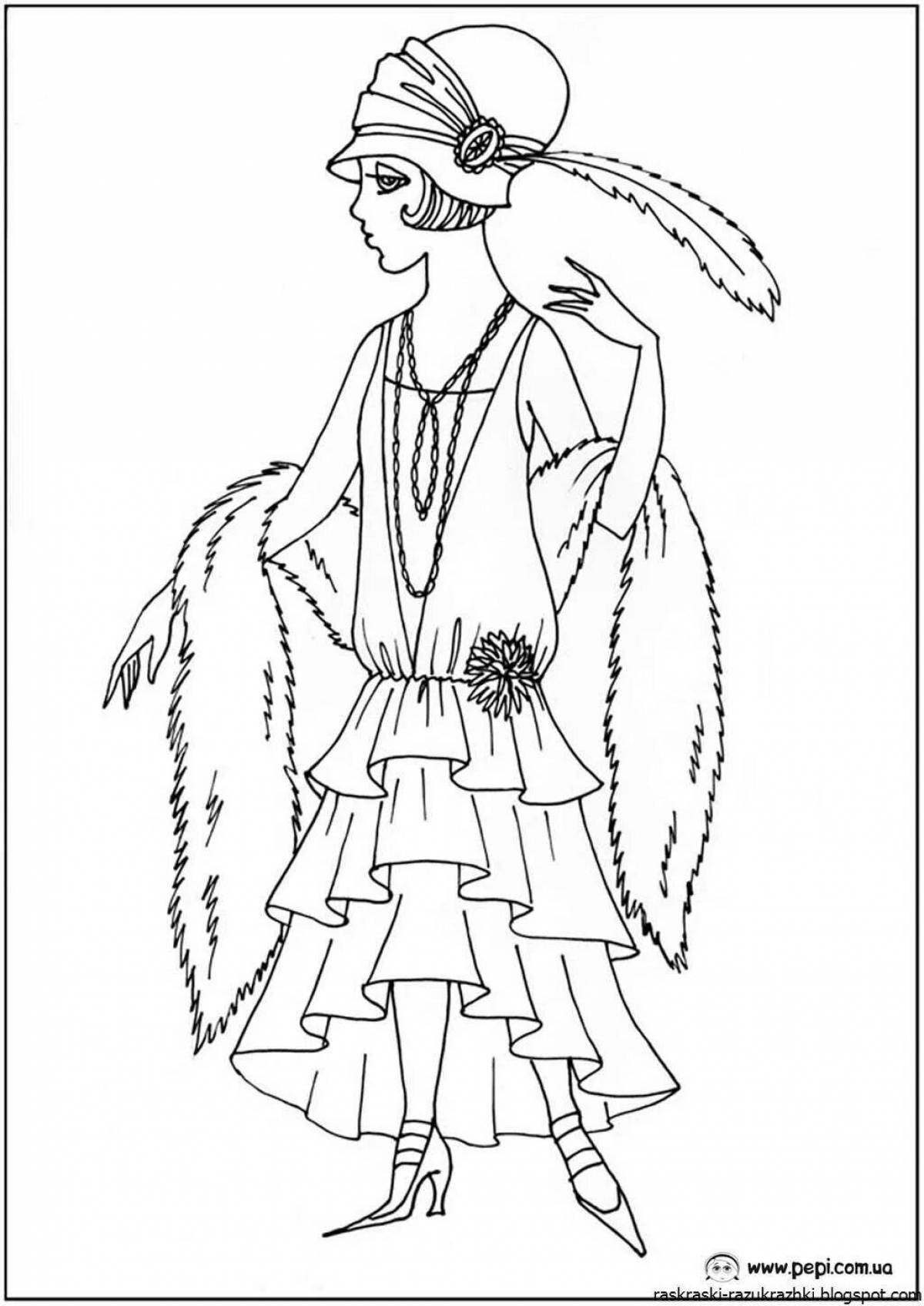 A fascinating theatrical costume coloring book