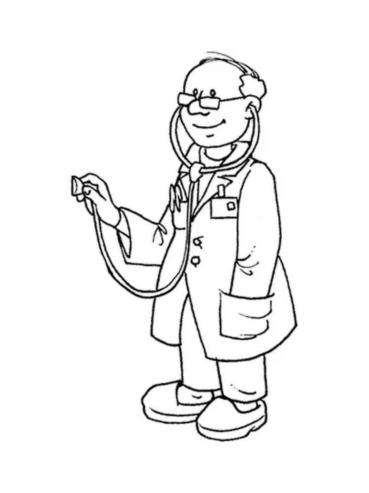 Charming doctor figurine coloring book