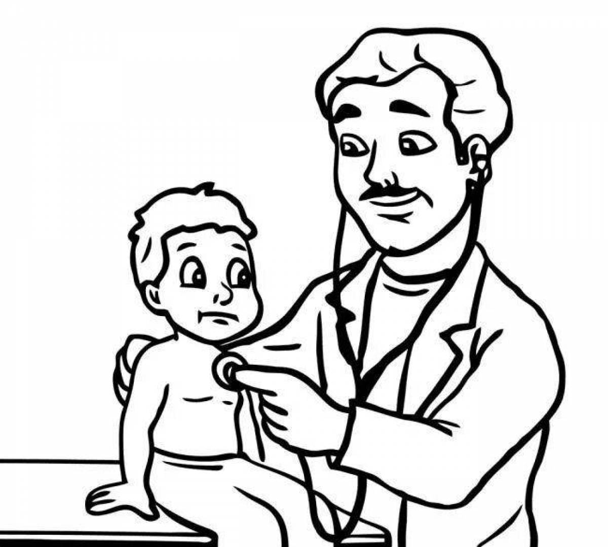 Fancy doctor figurine coloring page