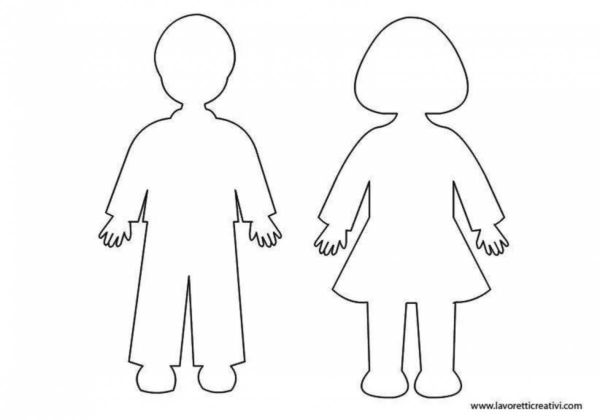 Charming girl silhouette coloring page