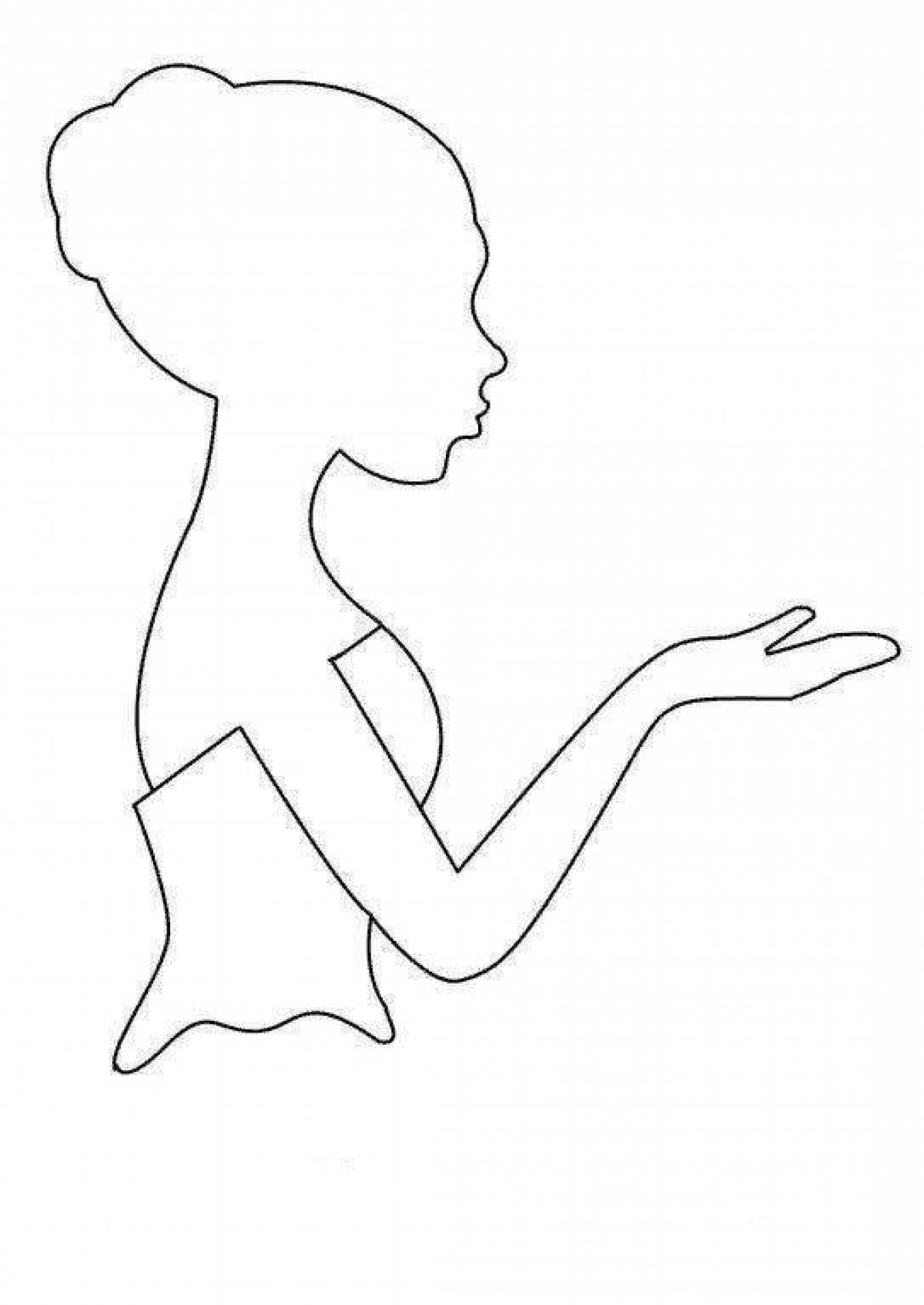 Exquisite coloring girl silhouette