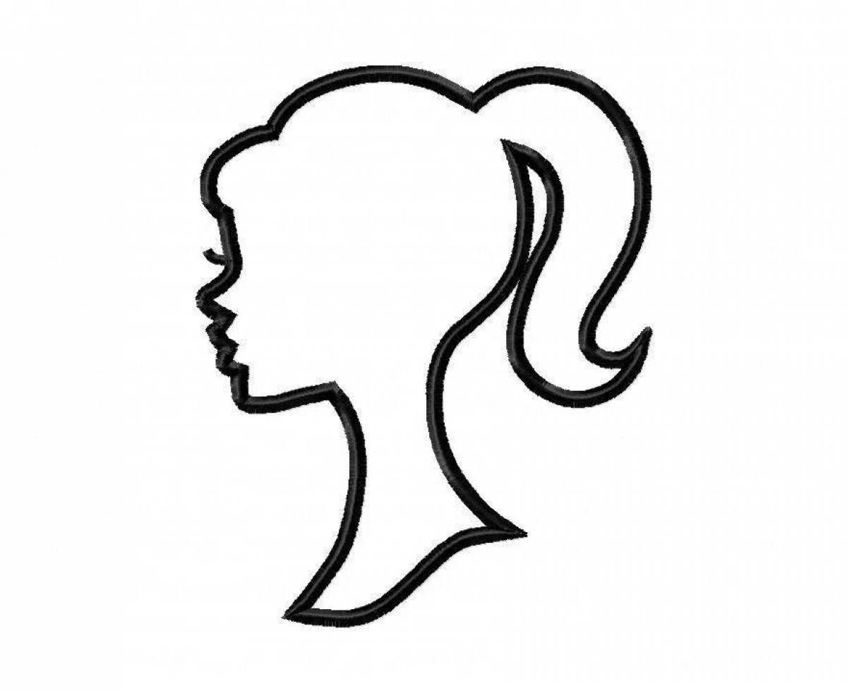 Beautiful coloring girl silhouette